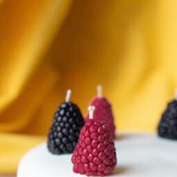 Mixed Berry Candles, Set Of 10 Pcs, Fruit Cake Toppers, Blackberry Raspberry Cherry Set, Birthday Party Decor, Handmade Soy Wax Gift For Her - thumbnail 4