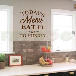 Today's Menu Eat It Or Go Hungry Removable Vinyl Decal, Kitchen Wall Decor, Board, Picky Eater, Insatapot Signs - thumbnail 2