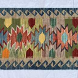 Handmade Afghan Kilim Runner Turkmen Wool Rug, Vegetable Dye - 197x65 cm - thumbnail 3