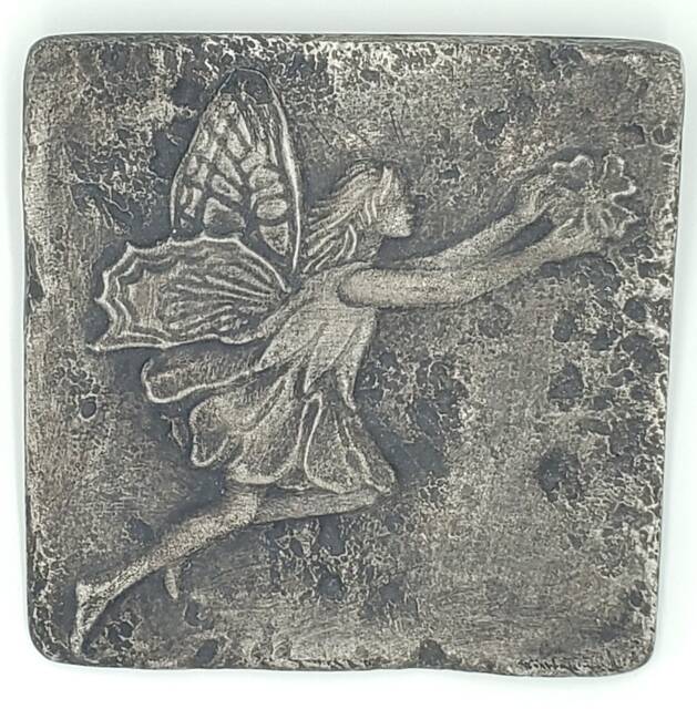 Fairy Plaque, Wall Hanging, Garden, Square Fay Fee, Fairyland Flower Fairy, Garden Fantasy Art