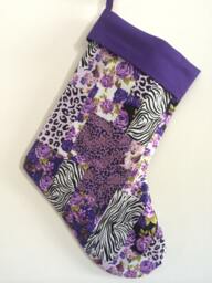 Zebra Floral Christmas Stocking Can Be Personalized - thumbnail 1