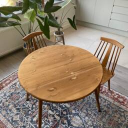 Extending Extendable Round Dining Table, Circular, Wooden Legs, Solid Wood, Handmade, 90cm To 150cm - thumbnail 2