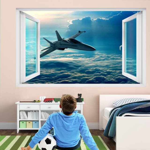 Jet Aircraft Military Wall Sticker Mural Decal Poster Print Art Kids Bedroom Home Decor Ea39 - image 1