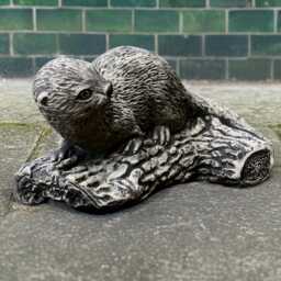 Handmade Concrete Otter Sculpture Wild Animal Statue Stone Figurine Cement Pond Decor Realistic Ornament Otter Art Gift - thumbnail 3
