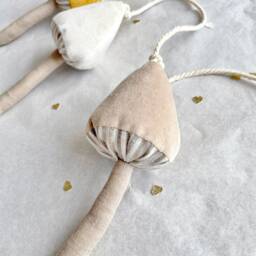 Velvet Mushroom Garland - Woodland Wall Hanging Decor, Colourful Magic Forest Bunting - thumbnail 3
