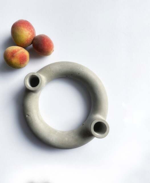 Candlestick, Candle Holder, Wreath Made Of Concrete, For Dip Dye Candles, Scandinavian, Nordic, Minimal - image 1