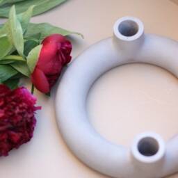 Candlestick, Candle Holder, Wreath Made Of Concrete, For Dip Dye Candles, Scandinavian, Nordic, Minimal - thumbnail 4