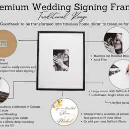 Premium Wedding Signing Frames. Traditional Range. 40x50cm. Guestbook. Large Signature Mount. Optional Personalisation.wooden Frame - thumbnail 3