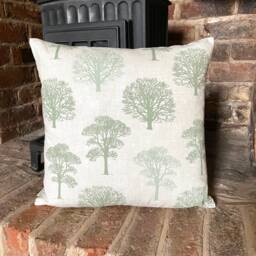 532. Handmade Green Trees, 100% Cotton Cushion Cover, Various Sizes
