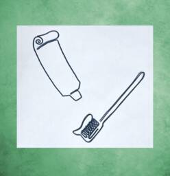 Tooth Brush & Toothpaste Handmade From Wire, Metal Wall Art, Fun Gift, Bathroom - thumbnail 1