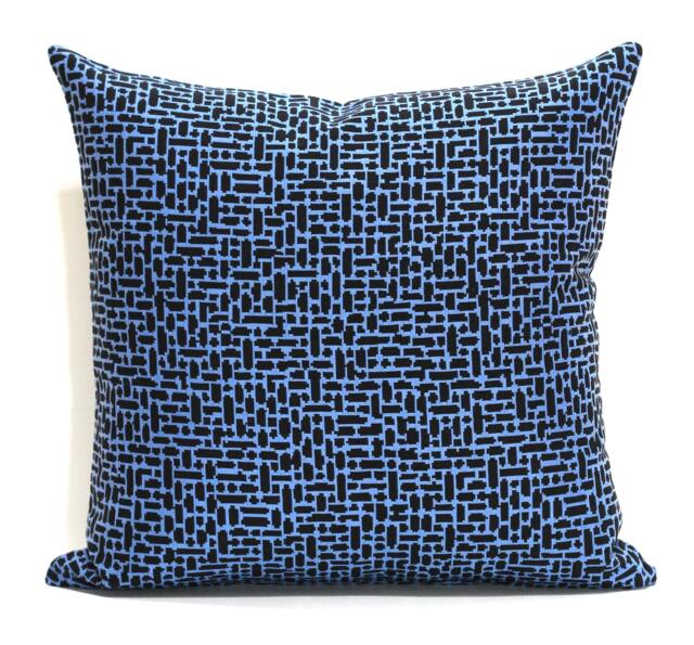 Black & Blue Geometric Throw Pillow Cover Modern Upholstery Fabric Pillowcase Square Lumbar - image 1
