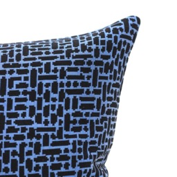 Black & Blue Geometric Throw Pillow Cover Modern Upholstery Fabric Pillowcase Square Lumbar - thumbnail 3
