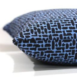 Black & Blue Geometric Throw Pillow Cover Modern Upholstery Fabric Pillowcase Square Lumbar - thumbnail 2