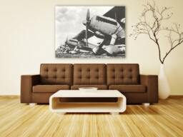 Vintage Airplane Print Black & White Military Aviation Wall Art - thumbnail 1