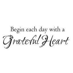Begin Each Day With A Grateful Heart Vinyl Quote Wall Decal - Bedroom Bathroom Art Lettering 113 - thumbnail 3