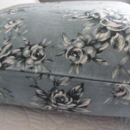 Floral Linen Pillow Cover Soft Blue, Country Home Decor - thumbnail 3