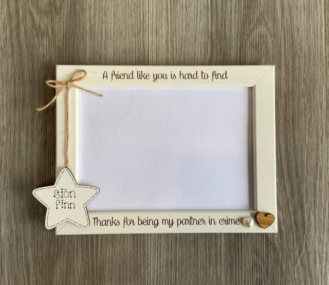 Engraved Personalised Photo Frame - Best Friend Gift Bestie Unique For Friends Partner in Crime - image 1