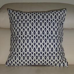 "Navy & White Pillow Cover 100% Cotton Decorative Sham - 18""x18" - thumbnail 1