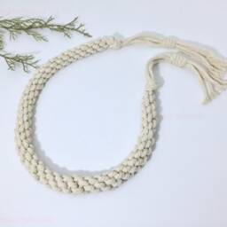 Chunky Macrame Curtain Tiebacks Handmade 100% Cotton Rope - Set Of 2 - thumbnail 3