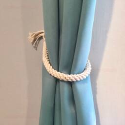 Chunky Macrame Curtain Tiebacks Handmade 100% Cotton Rope - Set Of 2 - thumbnail 4