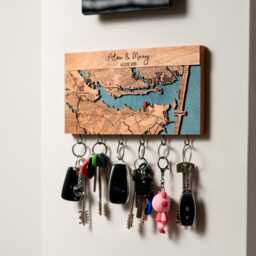 Couple Key Hanger, Personalized Map Hooks For Welcome Home Decor