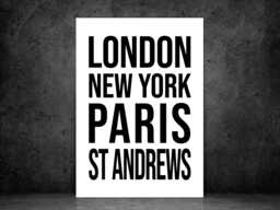 st Andrews Iconic Bold Town Scotland Print Poster - Scotland Gift Bespoke A5 A4 A3 Framed Or Unframed - thumbnail 1