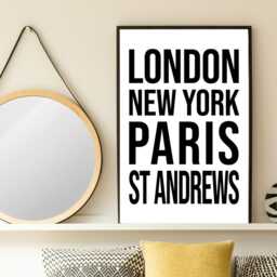st Andrews Iconic Bold Town Scotland Print Poster - Scotland Gift Bespoke A5 A4 A3 Framed Or Unframed - thumbnail 3
