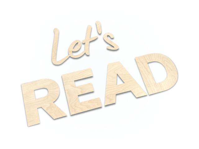 Let's Read Sign - Wall Lettering Wooden Nursery Nursery/Playroom Decor Art Bedroom Acrylic Playroom - image 1