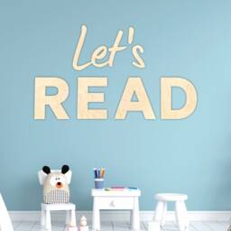 Let's Read Sign - Wall Lettering Wooden Nursery Nursery/Playroom Decor Art Bedroom Acrylic Playroom - thumbnail 2