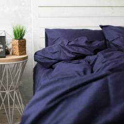 100% Cotton Pillowcase in Dark Blue. Handmade Pillow Case Organic Slip Cover Natural Custom Sham European Us Sizes - thumbnail 4