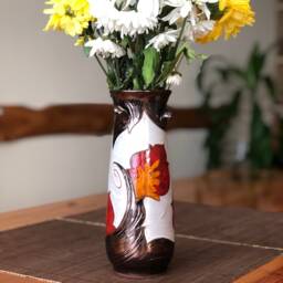 Decorative Pottery Vase, Ceramic Flower Handmade Home Decor, Hand Thrown Pottery, Family Gift - thumbnail 2