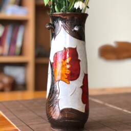 Decorative Pottery Vase, Ceramic Flower Handmade Home Decor, Hand Thrown Pottery, Family Gift - thumbnail 3