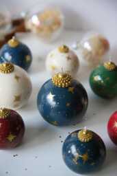 Hand-Painted Galaxy Bauble Candle Soy Wax Christmas Ornament
