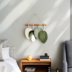 Macrame Leaves, Kids Room Decor, Boho Tapestry, Woven Wall Art, Wedding Backdrop, Forest Nursery, Tropical Eclectic Gallery L43 - thumbnail 4