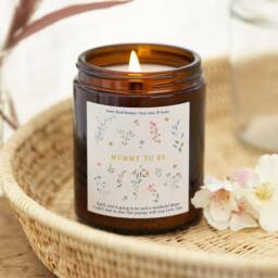 Mum To Be Gift Personalised Soy Wax Candle, Floral Design - thumbnail 1