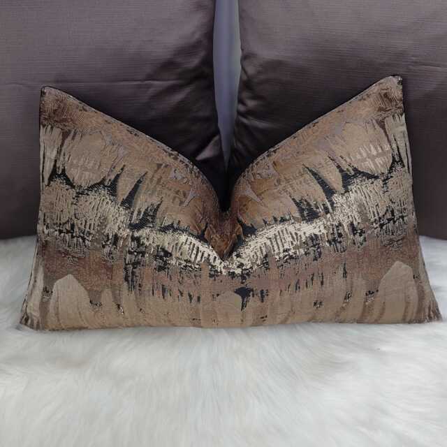 Glamorous Luxury Cushion Cover New Home Moroccan Style Bronze & Black Inca Fabric Designer Handmade Pillow Sham Throw Rectangular - image 1