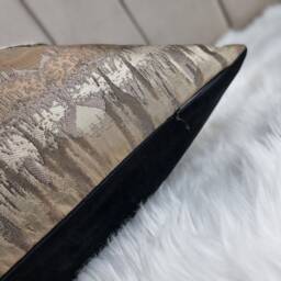 Glamorous Luxury Cushion Cover New Home Moroccan Style Bronze & Black Inca Fabric Designer Handmade Pillow Sham Throw Rectangular - thumbnail 3