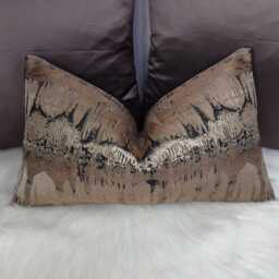 Glamorous Luxury Cushion Cover New Home Moroccan Style Bronze & Black Inca Fabric Designer Handmade Pillow Sham Throw Rectangular - thumbnail 1
