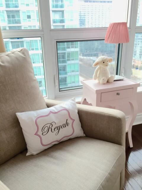 Girls Personalized, Girls Pillow, New Baby, Newborn, Pink & Grey, Baby Girl, Newborn Gift, Princess Pillow Cover - Bella Cover - image 1