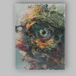 Nature Spirit Woodland Eye Fantasy Mixed Media Portrait Canvas Wall Art Print Decor Picture Ready To Hang - thumbnail 1