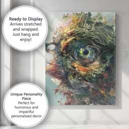 Nature Spirit Woodland Eye Fantasy Mixed Media Portrait Canvas Wall Art Print Decor Picture Ready To Hang - thumbnail 3