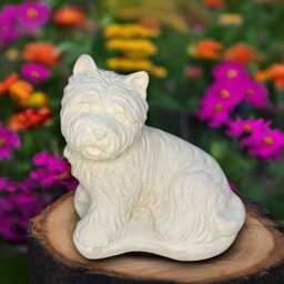 Concrete Westie Dog Statue Outdoor White Sculpture Stone Yorkshire Terrier Figurine Memorial Yorkie Decoration Handmade Art - thumbnail 3