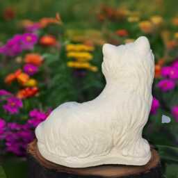 Concrete Westie Dog Statue Outdoor White Sculpture Stone Yorkshire Terrier Figurine Memorial Yorkie Decoration Handmade Art - thumbnail 4