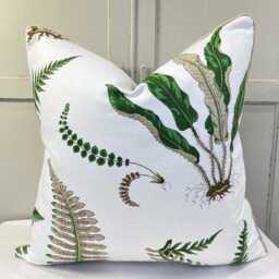 Gp & J Baker Ferns Luxury Designer Decorative Green Beige Cushion Throw Pillow Cover - thumbnail 2