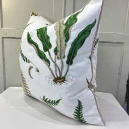 Gp & J Baker Ferns Luxury Designer Decorative Green Beige Cushion Throw Pillow Cover - thumbnail 3