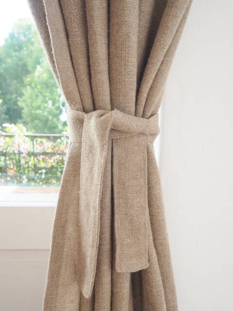 Rustic Linen Curtain Tie-Back Natural Linen, Boho Window Decor - image 1