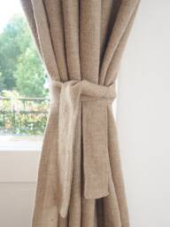 Rustic Linen Curtain Tie-Back Natural Linen, Boho Window Decor - thumbnail 1
