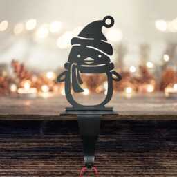 Penguin With Hat & Scarf Stocking Holder Hook - thumbnail 2