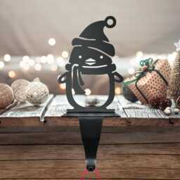 Penguin With Hat & Scarf Stocking Holder Hook - thumbnail 3