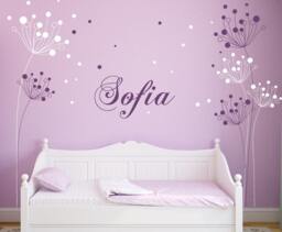 Decal Stylish Modern Flowers With Butterflies Wall Sticker Decals Home Decor By Decalisland - Sd 050 - thumbnail 1